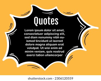 Hand Drawn Colorful Quote Bubble Template with Doodle Element Style