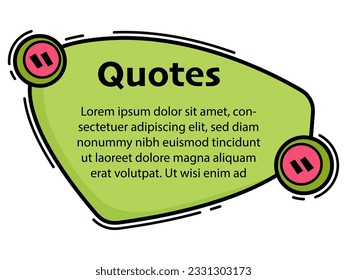 Plantilla de burbuja de cotizaciones coloridas dibujada a mano con estilo de elemento Doodle