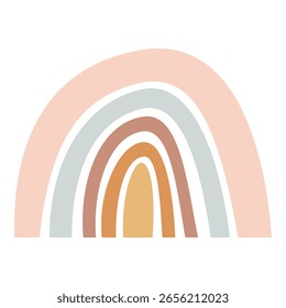 Desenhado à mão ilustração vetor arco-íris colorido para crianças.