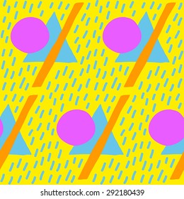 Hand drawn colorful retro pattern