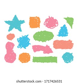 conjunto de garabatos coloridos dibujados a mano. ejercicios de garabatos en fondo blanco