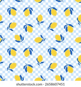 Mão desenhado colorido padrão sem costura de limões desenhados à mão. Fundo de citrinos. Perfeito para posters de papel de parede de fabricação de têxteis etc. Ilustração vetorial