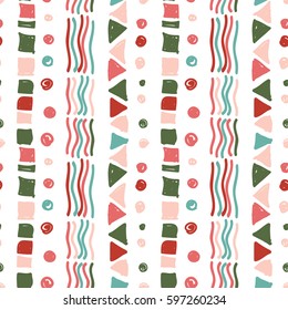 Hand drawn colorful seamless patterns. Abstract background