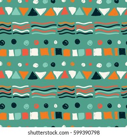 Hand drawn colorful seamless patterns