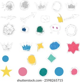 Hand Drawn Colorful Shapes Vector Illustration