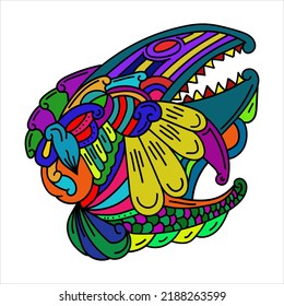 Hand Drawn Colorful Shark Doodle Abstract Vector Illustration for Poster, Banner