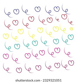 Hand drawn colorful signs on isolated white background. Abstract shapes and symbols. Sketchy elements for design