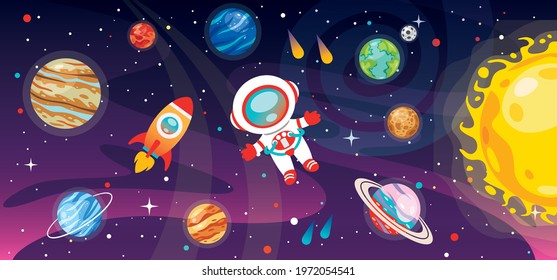 Hand Drawn Colorful Space Background