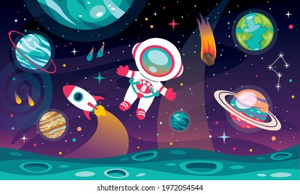 Hand Drawn Colorful Space Background