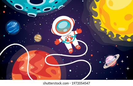 Hand Drawn Colorful Space Background