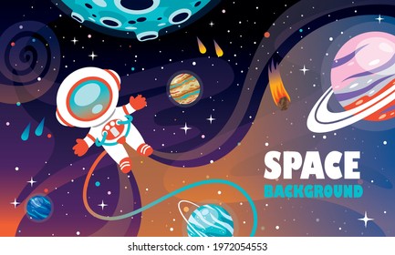 Hand Drawn Colorful Space Background