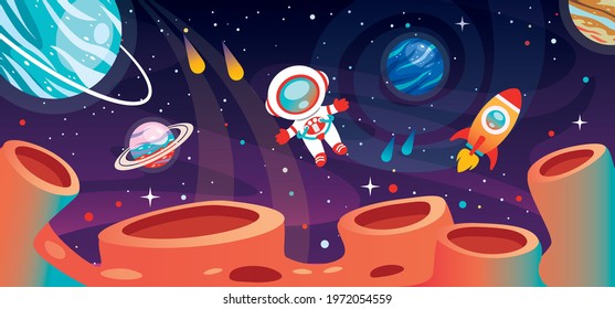 Hand Drawn Colorful Space Background