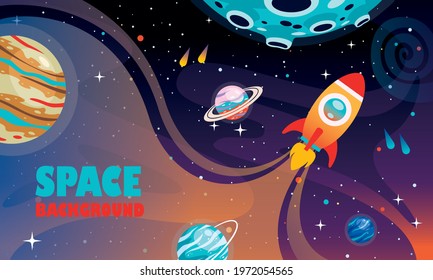 Hand Drawn Colorful Space Background