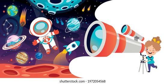 Hand Drawn Colorful Space Background