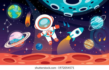 Hand Drawn Colorful Space Background