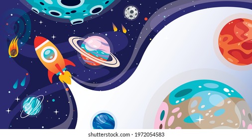 Hand Drawn Colorful Space Background