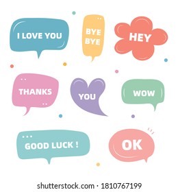 hand drawn colorful speech balloon 