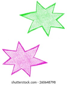 Hand drawn colorful star stickers