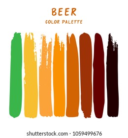 Hand drawn colorful strips isolated on white background. Beer color palette.