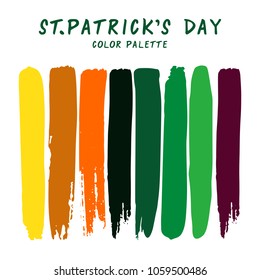 Hand drawn colorful strips isolated on white background. St. Patricks Day color palette.