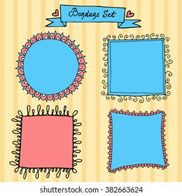 Hand drawn colorful text borders