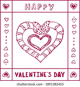 Hand drawn colorful
 valentine pattern 
