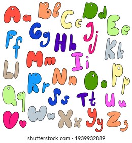 Hand Drawn Colorful Vector Alphabet For All Ages