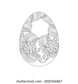 Páginas de libros coloreadas dibujadas a mano, huevos de Pascua , aislados en fondo blanco. Ilustración vectorial.