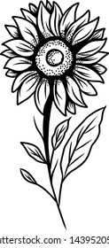 Hand drawn coloring flower doodle vector design