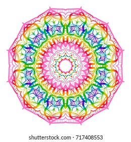 hand drawn coloring mandala. vector illustration. design for greeting card, invitation, tattoo, yoga and spa symbol