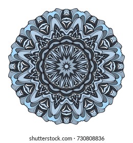 hand drawn coloring mandala. vector illustration. design for greeting card, invitation, tattoo, yoga and spa symbol