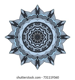 hand drawn coloring mandala. vector illustration. design for greeting card, invitation, tattoo, yoga and spa symbol