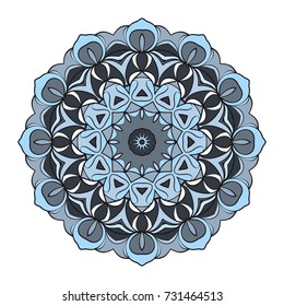 hand drawn coloring mandala. vector illustration. design for greeting card, invitation, tattoo, yoga and spa symbol