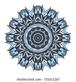 hand drawn coloring mandala. vector illustration. design for greeting card, invitation, tattoo, yoga and spa symbol