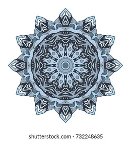 hand drawn coloring mandala. vector illustration. design for greeting card, invitation, tattoo, yoga and spa symbol