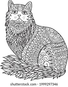 40,169 Cat adult coloring Images, Stock Photos & Vectors | Shutterstock