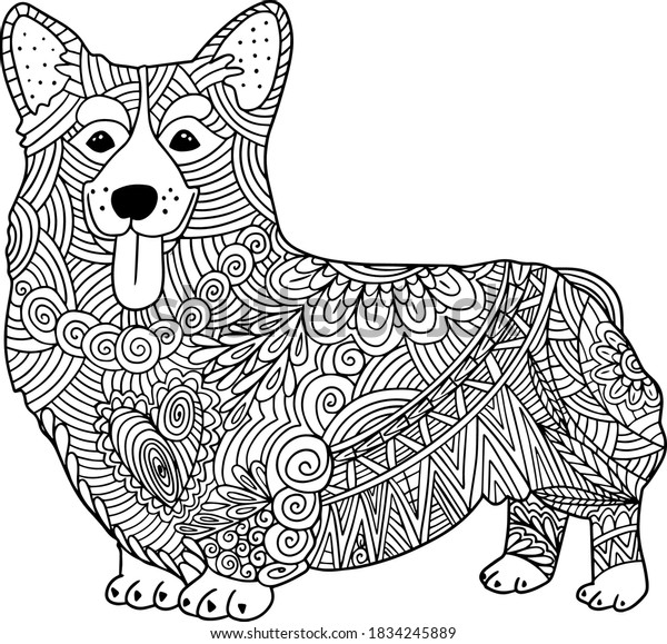 hand drawn coloring pages dog zentangle stock vector royalty free 1834245889 shutterstock