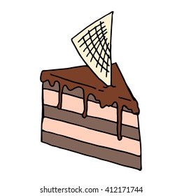 Hand drawn colors cake