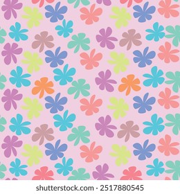Hand drawn colourful florals Seamless pattern. Abstract Florals pattern. Colourful background. Designed for paper, cover, fabric, decor, wall paper and etc.