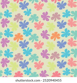 Dibujado a mano de colores florales sin patrón. Patrón Abstractas de flores. Fondo colorido. Diseñado para papel, cubierta, tela, decoración, papel de pared y etc.