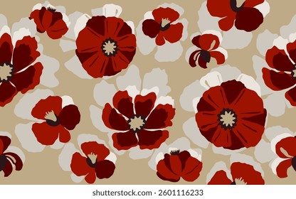 Hand drawn colourful flowers, seamless patterns with floral for fabric, textiles, clothing, wrapping paper, backdrop, banner, illustration, abstract backgrounds.

