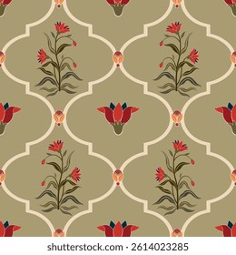 Hand drawn colourful geometric flowers, seamless patterns with floral for fabric, textiles, clothing, wrapping paper, backdrop, banner, illustration, abstract backgrounds.
