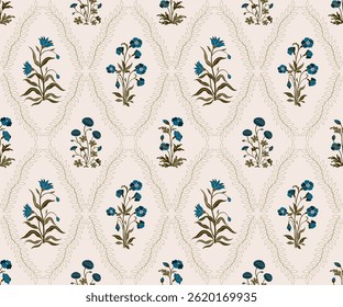 Hand drawn colourful geometric flowers, seamless patterns with floral for fabric, textiles, clothing, wrapping paper, backdrop, banner, illustration, abstract backgrounds.
