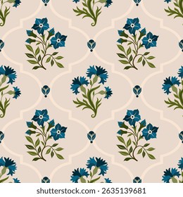 Hand drawn colourful geometric flowers, seamless patterns with floral for fabric, textiles, clothing, wrapping paper, backdrop, banner, illustration, abstract backgrounds.
