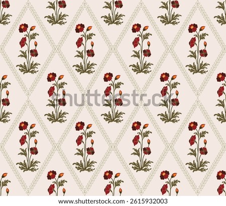 
Hand drawn colourful geometric flowers, seamless patterns with floral for fabric, textiles, clothing, wrapping paper, backdrop, banner, illustration, abstract backgrounds.
