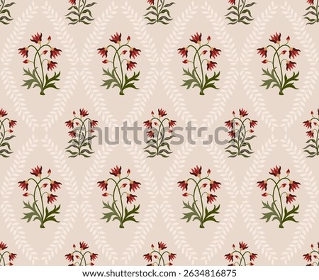 Hand drawn colourful geometric flowers, seamless patterns with floral for fabric, textiles, clothing, wrapping paper, backdrop, banner, illustration, abstract backgrounds.

