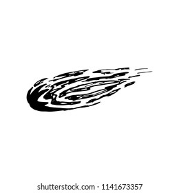 Hand Drawn comet doodle. Sketch style icon. Decoration element. Isolated on white background. Flat design. Vector illustration.