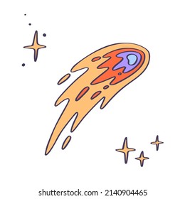 Hand drawn comet. Vector illustration EPS10