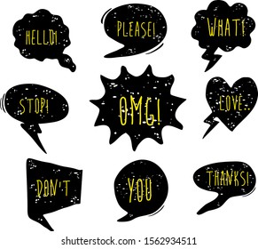 Hand drawn of  Comic Book Speech Bubbles. Vector illustration