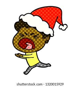 historieta dibujada a mano ilustra un hombre furioso con sombrero santa